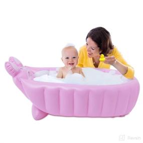img 4 attached to Inflatable Bathtub Portable Newborn Toddler