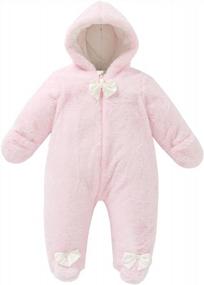 img 4 attached to Cuddle Up In Style: Kavkas Warm Hooded Snowsuit For Winter With Cotton Comfort, Perfect For Baby Outings (0-9 Months)