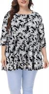 plus size tunic shirts for women - dressy double layer chiffon with floral print by allegrace logo