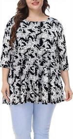 img 4 attached to Plus Size Tunic Shirts For Women - Dressy Double Layer Chiffon With Floral Print By ALLEGRACE
