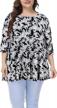 plus size tunic shirts for women - dressy double layer chiffon with floral print by allegrace logo