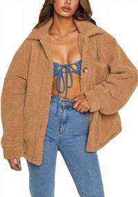 img 4 attached to Women'S Autumn Winter Cropped Faux Fur Fluffy Jacket Notch Lapel Shacket Outwear Coat
