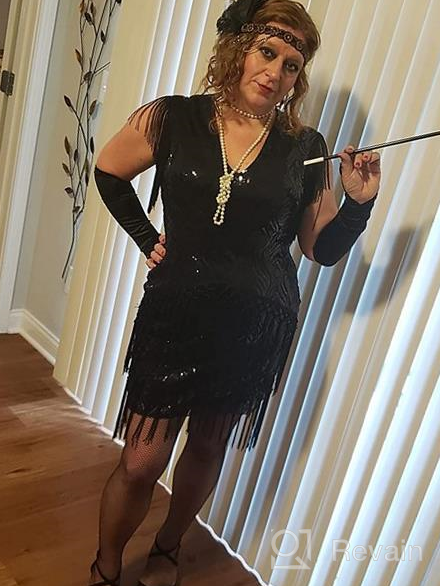 img 1 attached to 💃 Vintage Art Deco Dress - BABEYOND Roaring 20s Sequins Beaded Dress with Long Fringes, Great Gatsby Flapper Dress review by Kristina Davis