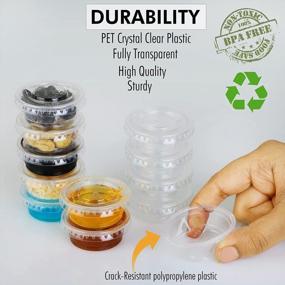 img 1 attached to 200 Clear Sample Cups With Tight-Fit Lids, Ideal For Gecko Food, Medicine, Paint, And More - Leak-Resistant And Easy Snap-On Design - 0.05 OZ Capacity, Fully Transparent (Bulk Pack)