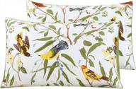 add a touch of nature with winlife's 100% cotton 1000 thread count pillowcases in standard size with delightful birds and green leaves print set of 2 логотип