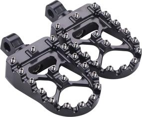 img 4 attached to 🏍️ 360° Rotating Wide CNC Foot Pegs. MX Bobber & Chopper Style for Harley Dyna Sportster Fatboy Iron 883. Black Motorcycle Foot Pegs Compatible.