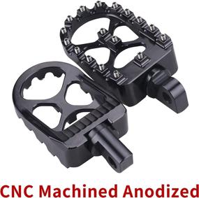 img 3 attached to 🏍️ 360° Rotating Wide CNC Foot Pegs. MX Bobber & Chopper Style for Harley Dyna Sportster Fatboy Iron 883. Black Motorcycle Foot Pegs Compatible.