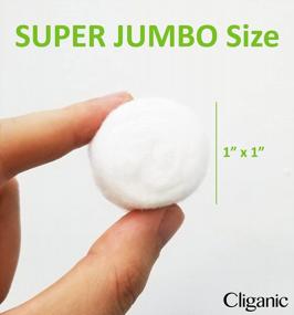 img 2 attached to Cliganic Organic Super Jumbo Cotton Balls (100 Count) - Biodegradable, Hypoallergenic, Absorbent, Large Size, 100% Pure