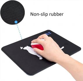 img 1 attached to Original Design Cat Pattern Gaming Mouse Pad With Non-Slip Rubber Base And Stitched Edges - Size: 10.2" X 8.3