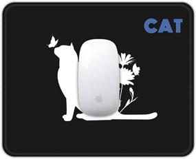 img 3 attached to Original Design Cat Pattern Gaming Mouse Pad With Non-Slip Rubber Base And Stitched Edges - Size: 10.2" X 8.3
