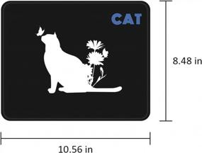 img 2 attached to Original Design Cat Pattern Gaming Mouse Pad With Non-Slip Rubber Base And Stitched Edges - Size: 10.2" X 8.3
