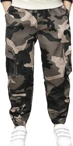 img 3 attached to TLAENSON Joggers Jogging Trousers Camouflage Boys' Clothing via Pants