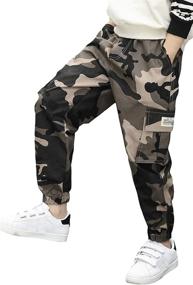 img 1 attached to TLAENSON Joggers Jogging Trousers Camouflage Boys' Clothing via Pants
