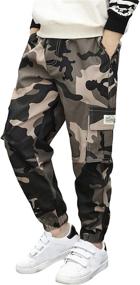 img 2 attached to TLAENSON Joggers Jogging Trousers Camouflage Boys' Clothing via Pants