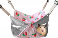 small animal hanging hammock bed for ferret hamster parrot rat guinea-pig mice chinchilla flying squirrel - pink strawberry logo