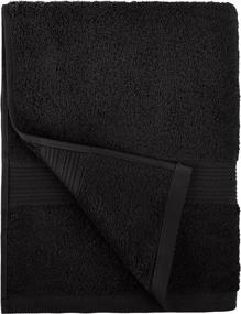 img 3 attached to Amazon Basics 6-Piece Fade Resistant Bath, Hand And Washcloth Towel Set - Black