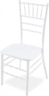 stylish and durable: titan series white resin chiavari chair set for weddings and restaurants - indoor/outdoor 48 pack with sturdy steel spindles logo