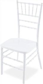 img 4 attached to Стильный и прочный: набор стульев Chiavari из белой смолы серии Titan для свадеб и ресторанов - 48 комплектов для внутреннего и наружного применения с прочными стальными шпинделями