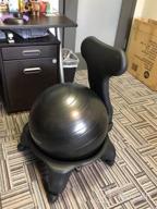 img 1 attached to Pharmedoc Exercise Ball Chair With Back Support For Home And Office W/Exercise Yoga Balance Ball, Pump, Removable Back & Lockable Wheels review by Kuldip Roberts