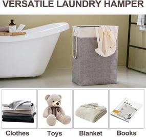 img 2 attached to FairyHaus Laundry Hampers 2 Packs, Freestanding Laundry Baskets With Handles, Collapsible Large Dirty Clothes Hampers For Laundry, Foldable Laundry Basket Laundry Hamper For Bedrooms Bathroom Grey 72L
