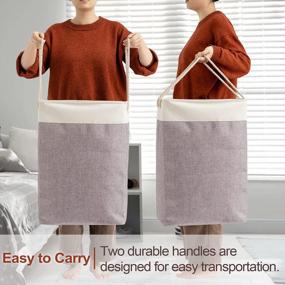 img 1 attached to FairyHaus Laundry Hampers 2 Packs, Freestanding Laundry Baskets With Handles, Collapsible Large Dirty Clothes Hampers For Laundry, Foldable Laundry Basket Laundry Hamper For Bedrooms Bathroom Grey 72L