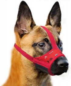 img 4 attached to Keep Your Dog Safe And Comfortable With YAODHAOD Soft Nylon Dog Muzzle - Adjustable And Reflective For Small To Large Breeds