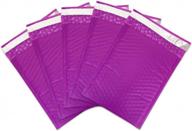 beauticom purple (25 pieces) #0, 6x10 self-seal poly bubble mailer 6.25" x 9 1/4 logo