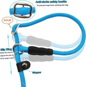 img 3 attached to 🐶 Anti-Choke Slip Lead Dog Leash, Reflective 1/3” Rope Leash for Small Medium Dogs - 10FT / 15FT / 20FT Long Training Lead