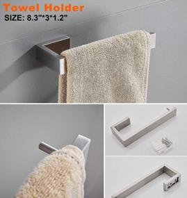 img 1 attached to Towel Bar Set, 4Pcs Bathroom Hardware Accessory Set Brushed Nickel, SUS304 Stainless Steel Bath Hardware Set, Towel Rod With Toilet Paper Holder, Towel Bar And Double Robe Hook