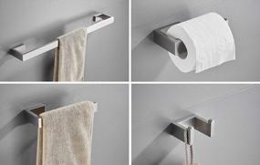 img 3 attached to Towel Bar Set, 4Pcs Bathroom Hardware Accessory Set Brushed Nickel, SUS304 Stainless Steel Bath Hardware Set, Towel Rod With Toilet Paper Holder, Towel Bar And Double Robe Hook