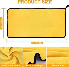 img 4 attached to 6 упаковок многоразовых чистящих салфеток из микрофибры - сильно впитывающие полотенца для автомобиля, дома и кухни - 12 дюймов X 24