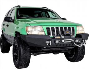 img 4 attached to EAG Front Bumper With LED Lights For 1999-2004 Jeep Grand Cherokee WJ, Easy To Assemble
