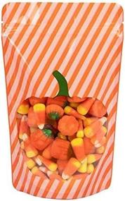 img 4 attached to ClearBags 5 1/8" X 3 1/8" X 8 1/8" Pumpkin Stand Up Zipper Pouches (25 Pieces) Halloween Candy Gift Bags, Party Favors, Treat Bags For Popcorn, Treats, Cookies, Baked Goods Packaging ZBGW3P