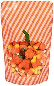img 2 attached to ClearBags 5 1/8" X 3 1/8" X 8 1/8" Pumpkin Stand Up Zipper Pouches (25 Pieces) Halloween Candy Gift Bags, Party Favors, Treat Bags For Popcorn, Treats, Cookies, Baked Goods Packaging ZBGW3P