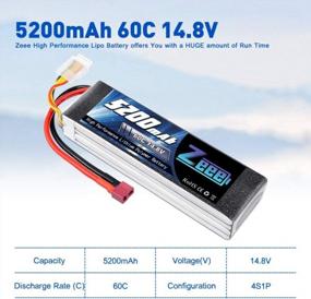 img 3 attached to High-Capacity Soft Case Lipo Battery - 5200MAh 14.8V 60C With Deans T Plug For RC Planes, Quadcopters, Helicopters, Cars, Trucks And Boats