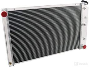 img 2 attached to 🔥 ALLOYWORKS 3 Row Core Aluminum Radiator: The Ultimate Cooling Solution for 1970-1981 Chevy Nova, Camaro, El Camino, and Malibu - Perfect for Automatic and Manual Transmissions