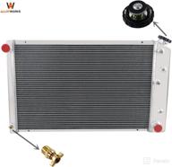 🔥 alloyworks 3 row core aluminum radiator: the ultimate cooling solution for 1970-1981 chevy nova, camaro, el camino, and malibu - perfect for automatic and manual transmissions logo