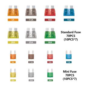 img 2 attached to 🔌 140 Piece Automotive Fuse Assortment Kit - Standard and Mini Blade Auto Fuses for Marine, RV, Camper, Boat, Truck (5A 7.5A 10A 15A 20A 25A 30A/ATC/ATO)