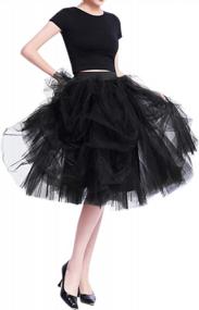 img 3 attached to Women'S Short Knee Length Ruffles Party Tulle Skirt - WDPL