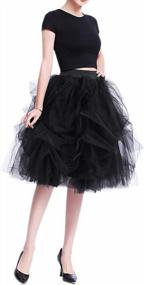 img 1 attached to Women'S Short Knee Length Ruffles Party Tulle Skirt - WDPL