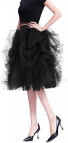 img 2 attached to Women'S Short Knee Length Ruffles Party Tulle Skirt - WDPL
