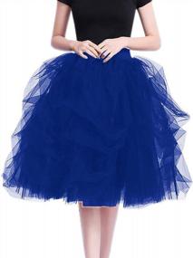 img 4 attached to Women'S Short Knee Length Ruffles Party Tulle Skirt - WDPL