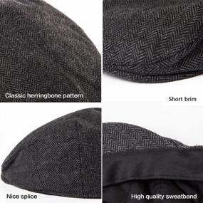 img 1 attached to Men'S Adjustable Newsboy Hats: Flat Cap For Irish Cabbie, Gatsby, Tweed And Ivy Styles