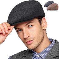 men's adjustable newsboy hats: flat cap for irish cabbie, gatsby, tweed and ivy styles логотип