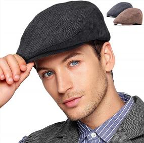 img 4 attached to Men'S Adjustable Newsboy Hats: Flat Cap For Irish Cabbie, Gatsby, Tweed And Ivy Styles