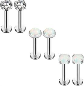 img 2 attached to 💎 High-Quality Stainless Steel Women's Earring by Ruifan - Ideal Body Jewelry for Fashion Enthusiasts