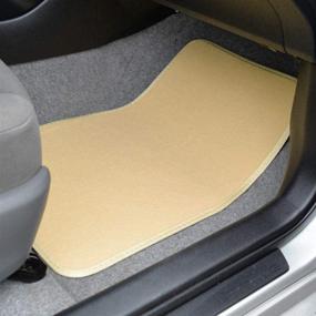 img 1 attached to Beige Heavy Duty Front & Rear Carpet Floor Mats: Universal Liners for Car SUV Van & Truck, All-Weather Protection with Anti-Slip Nibs, Fits Most Vehicles