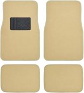 beige heavy duty front & rear carpet floor mats: universal liners for car suv van & truck, all-weather protection with anti-slip nibs, fits most vehicles логотип