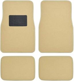 img 4 attached to Beige Heavy Duty Front & Rear Carpet Floor Mats: Universal Liners for Car SUV Van & Truck, All-Weather Protection with Anti-Slip Nibs, Fits Most Vehicles