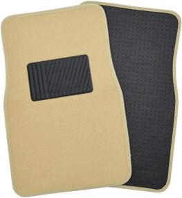 img 3 attached to Beige Heavy Duty Front & Rear Carpet Floor Mats: Universal Liners for Car SUV Van & Truck, All-Weather Protection with Anti-Slip Nibs, Fits Most Vehicles